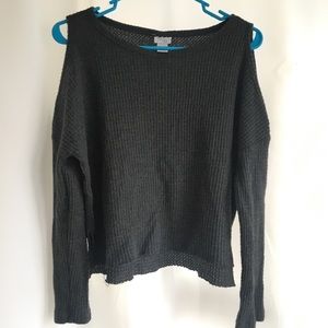 gray off shoulder long sleeve